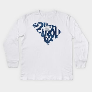 South Carolina Typo Map Kids Long Sleeve T-Shirt